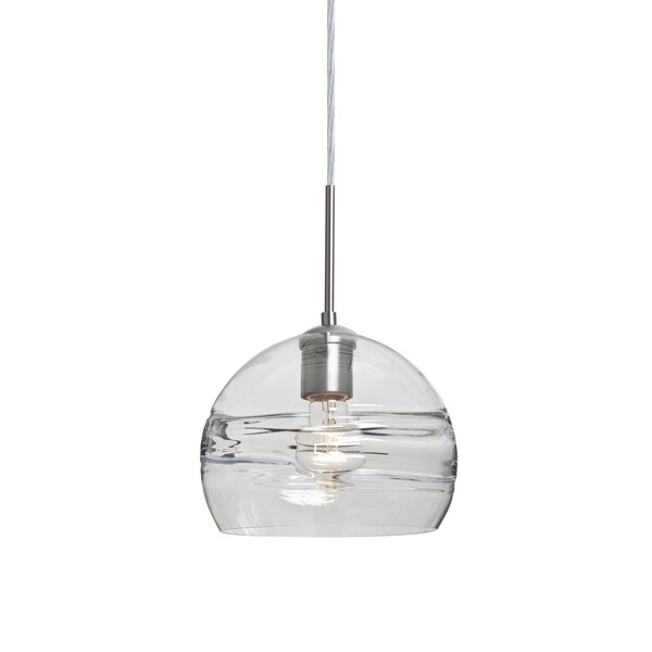 Besa Lighting Spirit 8 Cord Pendant, Clear, Satin Nickel, 1x60W Incandescent 1JT-SPIR8CL-SN - main